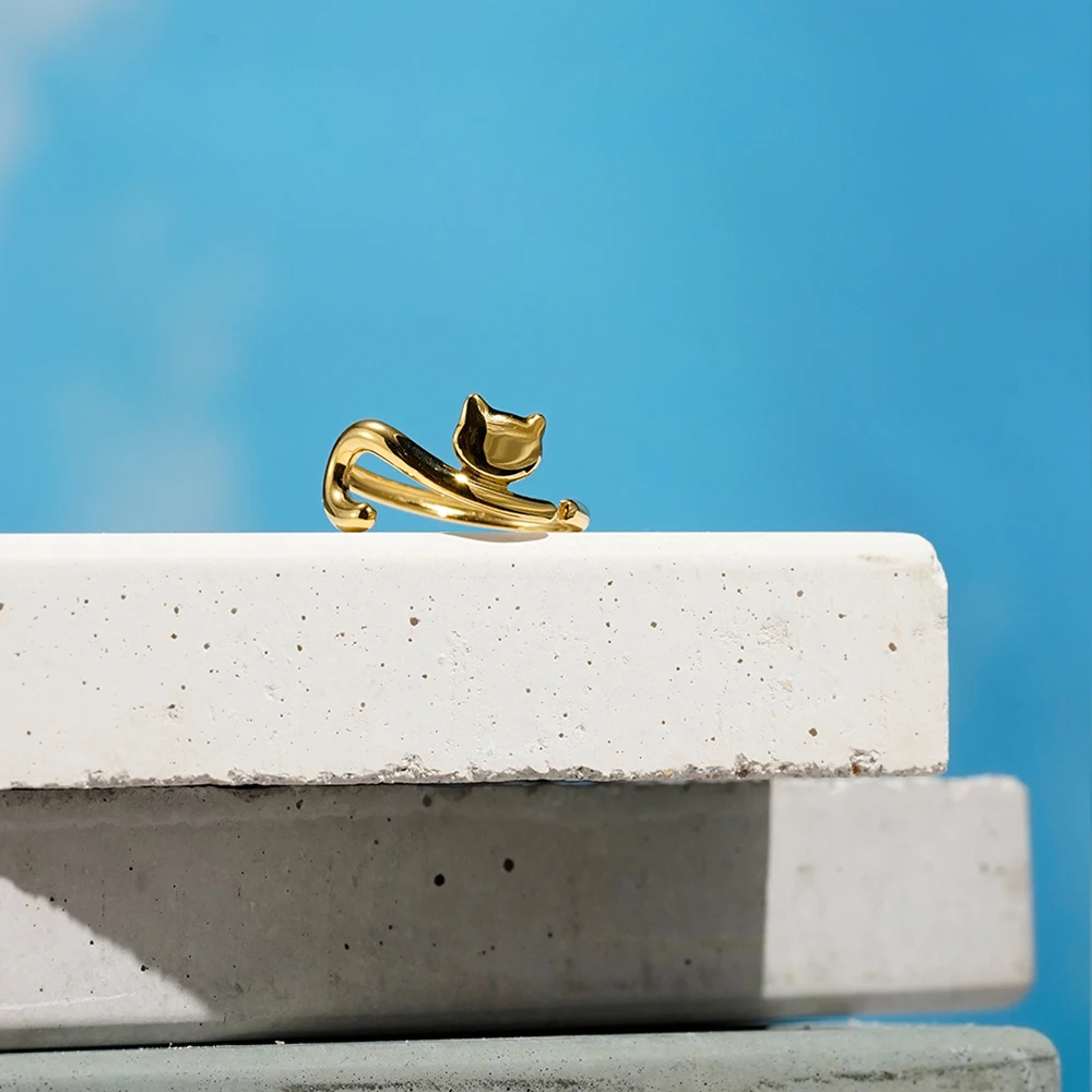 ENFASHION Anillos Mujer Animal Open Adjustable Ring For Women Stainless steel 18K Plated Gold Fashion High Street Jewelry R4548