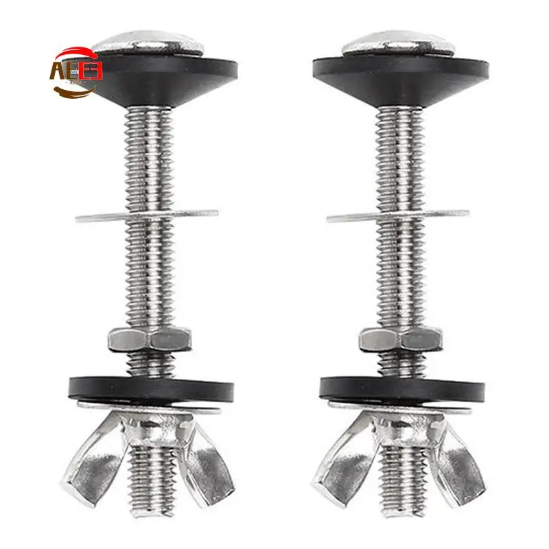 AEE3-10 Pack Toilet Tank To Bowl Bolt Kits Cistern Bolts Kit,Stainless Steel Toilet Pan Fixing Fitting With Double Gaskets