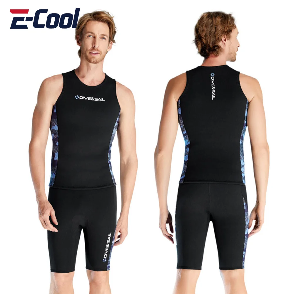 Warm Wetsuits Top Men Women Cold Water 2MM Neoprene Wetsuits Vest Jacket Sleeveless Diving Surfing Shorty Pants