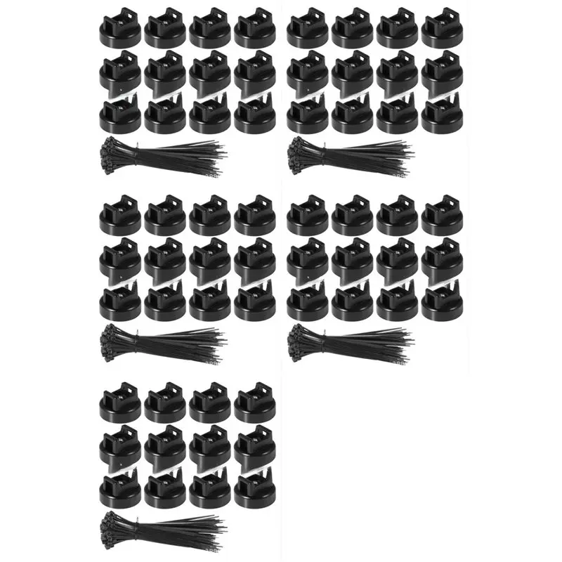 CHCH 60PCS Magnetic Cable Tie Holders, Flexible Nylon Zip Ties, Button Head, For Home Office Workshop Garage Use