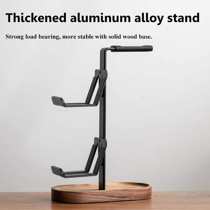 Подставка для геймпада для наушников 2 в 1, ореховое дерево + алюминиевый сплав, игровая гарнитура, настольная полка для дисплея с противоскользящей накладкой, не требует установки