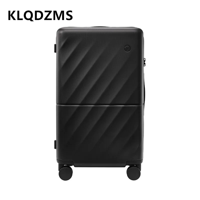 KLQDZMS New Luggage Front Opening Laptop Boarding Case 20"22"24"26"29 Inch Trolley Case Multifunctional Women's Cabin Suitcase