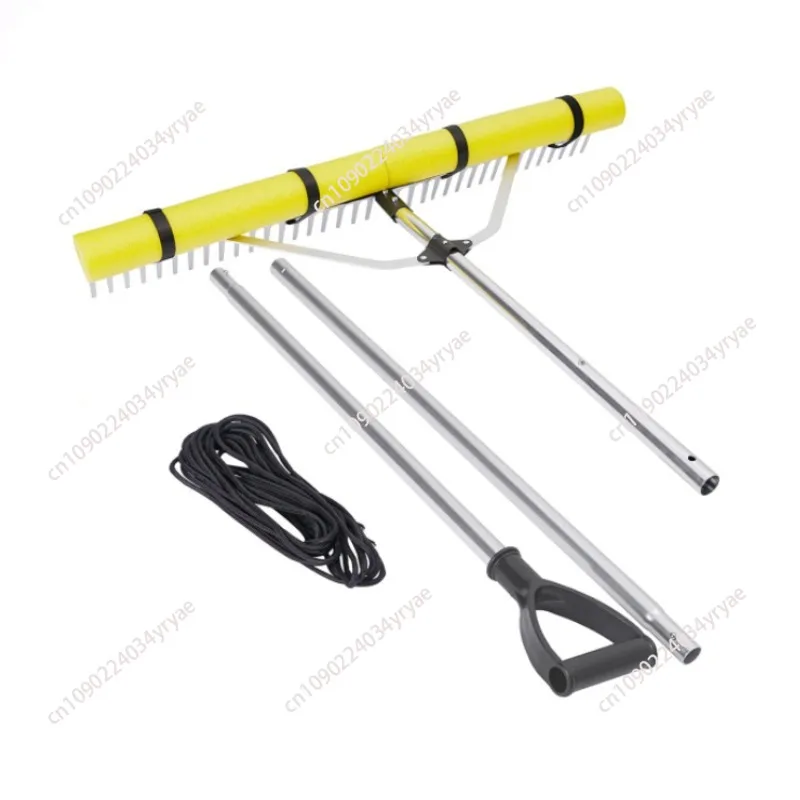 Aluminum Folding Landscape Weed Rake Lake Weed Rake Adjustable Garden Rake