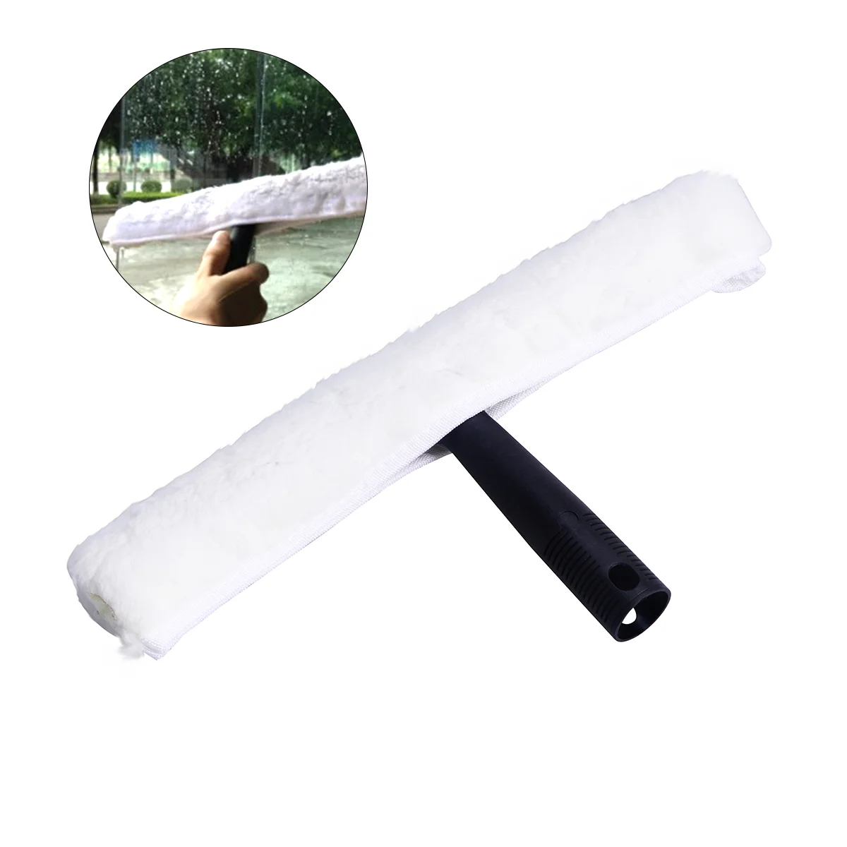 Washing Squeegee Head Replacement Water Applicator Window Washer Cleaning Squeegee Accessory with Detachable Sleeve