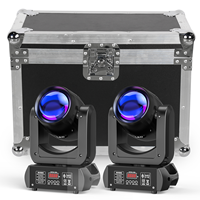 Yiflamefly 2Pcs 150W Beam Moving Head Lights With Flightcase 18Prisms Stage Light DMX DJ Lights For Disco Concert Party Wedding