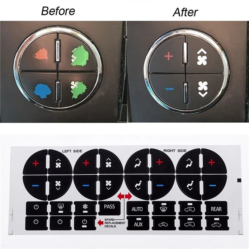 For GMC Buick Traverse Suburban Avalanche Chevy Car Air Condition AC Climate Control Button Repair Stickers Decoration Decals