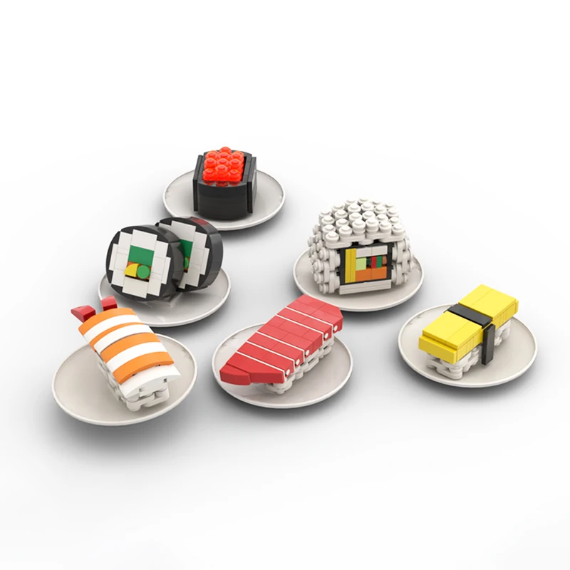﻿ MOC-225610 Sushi Piccolo Treno Modello Building Blocks Carrozza Creativa Parti di Montaggio Set Tecnologia Mattoni Giocattoli Regali