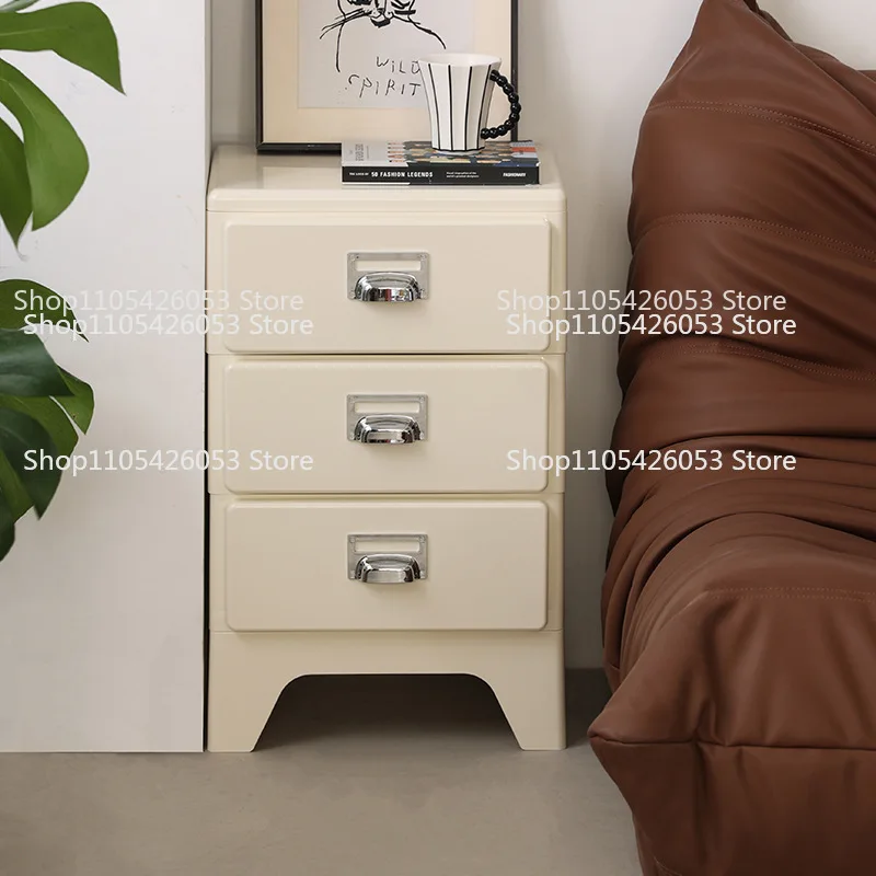Japanese retro three-bucket cabinet creative Internet celebrity plastic sofa side cabinet designer file drawer storage cabinet