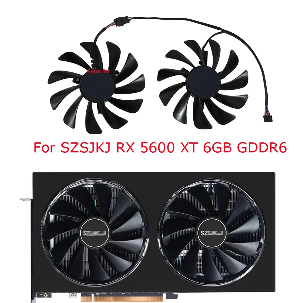 VGA Cooler GPU Video Card Fan For SZSJKJ RX 5600 XT RX5600XT 6GB,For AIBOMAN RX5700XT 8GB GDDR6,2Pcs/Set,CF1010U12S