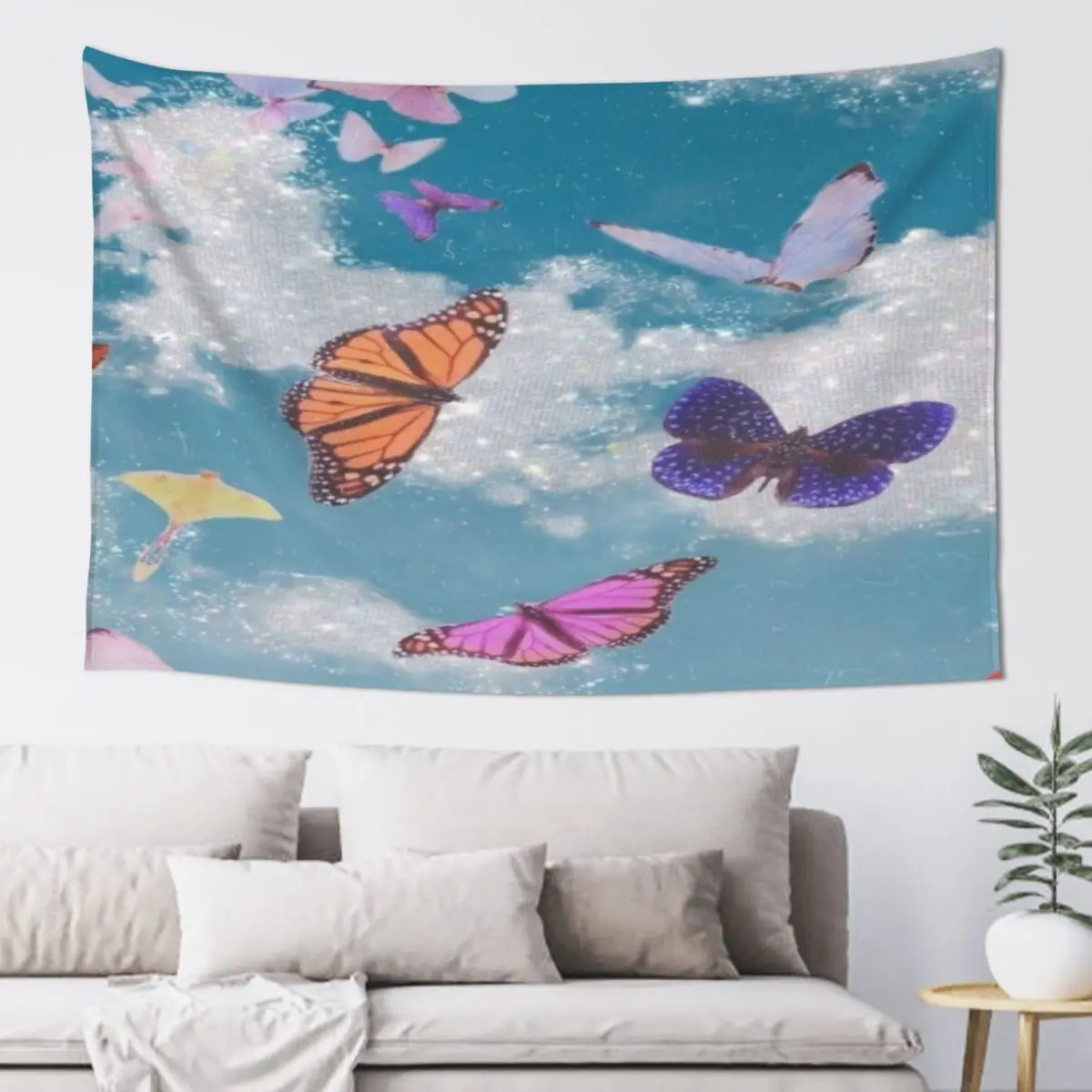 

Aesthetic Butterflies Tapestry Decoration Home Wall Hanging Wall Room Decor Korean Style Tapestry