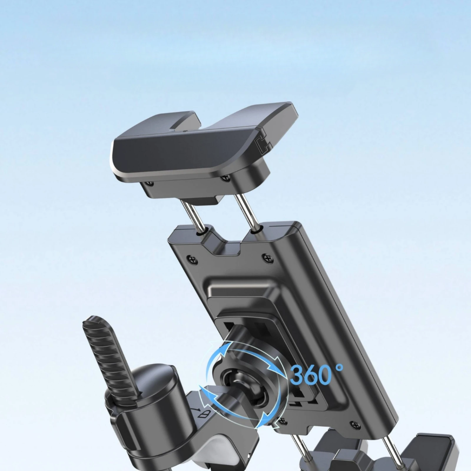 Handlebar Phone Mount with Padded Grips Hands-No-Hands Phone and Tablet Mount Spring-Loaded Device Clamp Stable