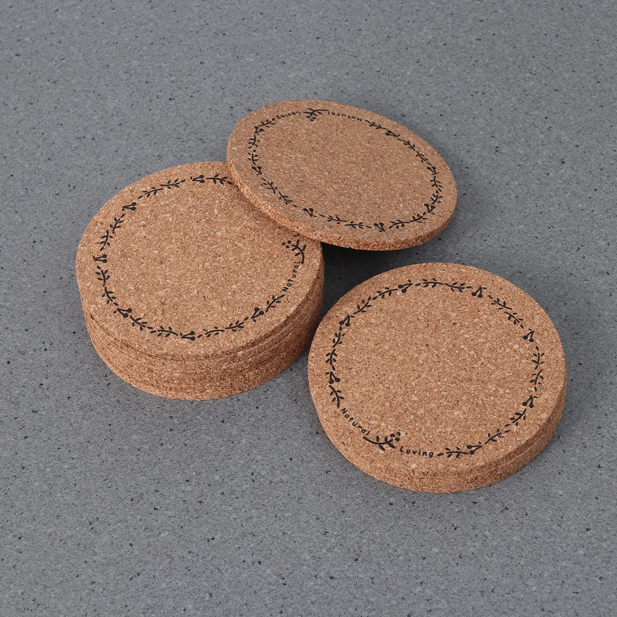 

10Pcs 10Cm Cork Heat-Resistant Round Coaster for Cup Glass Tableware Flower Design Dining Mat Protection Round Coaster