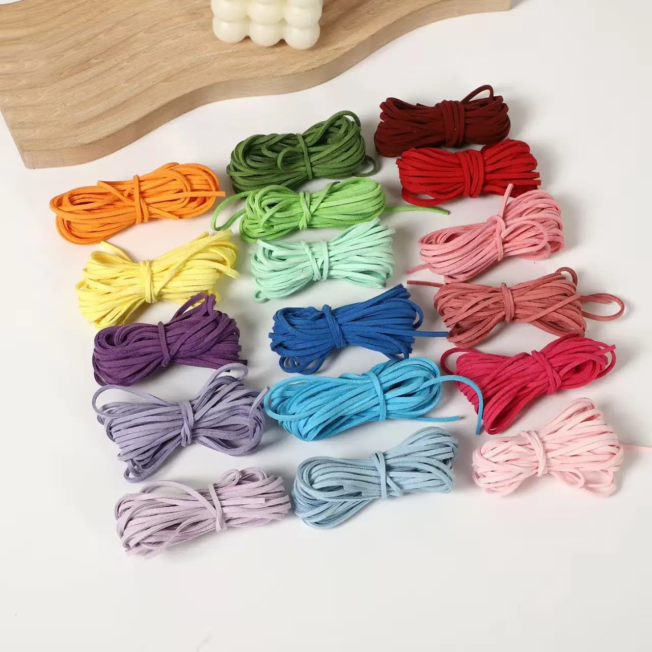 5m/lot 3mm Double Sided Suede Hand Weaving Cord Korean Velvet Leather Handmade DIY Beading Bracelet Jewelry Accessories