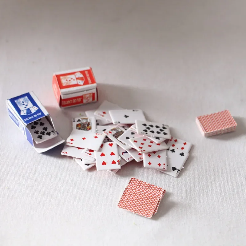 Miniature Doll House Mini Poker Paper Model for 1/6 1/12 Dollhouse Display Shooting Props