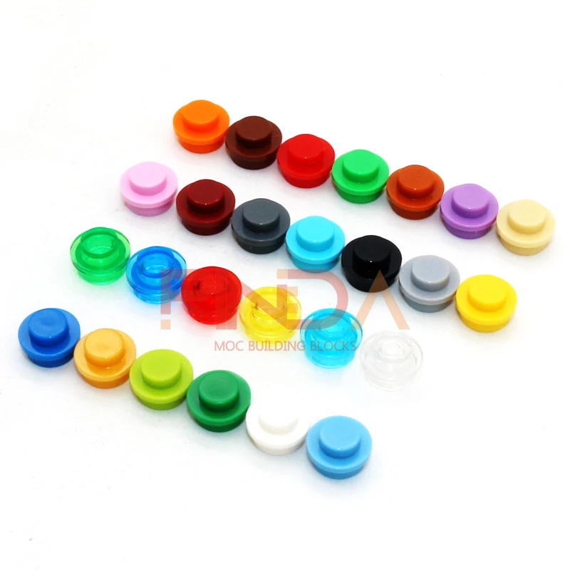 

300Pcs 1x1 Transparent Round Plate Bricks Building Blocks Figures Bricks Toy Compatible with 4073 Assembles Particles