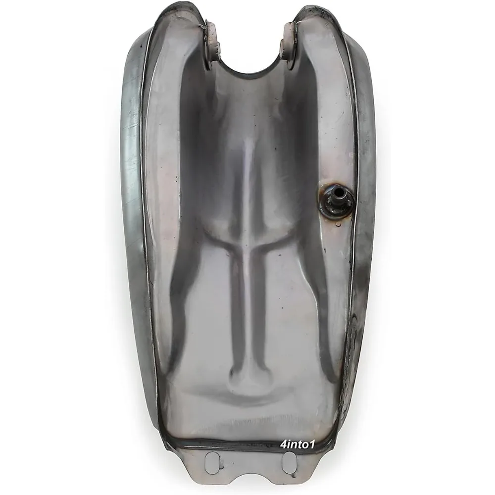 3.2 Gallon Raw Steel Motorcycle Fuel Tank, 12L Capacity