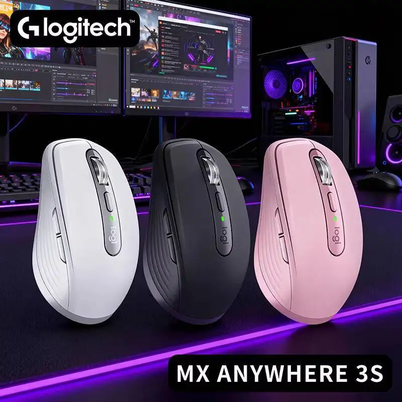 

Wireless MX Anywhere 3S - Darkfield 8K DPI, 3-Device Sync, Silent Click, Perfect for Pet Field Clinic & On-Site Work