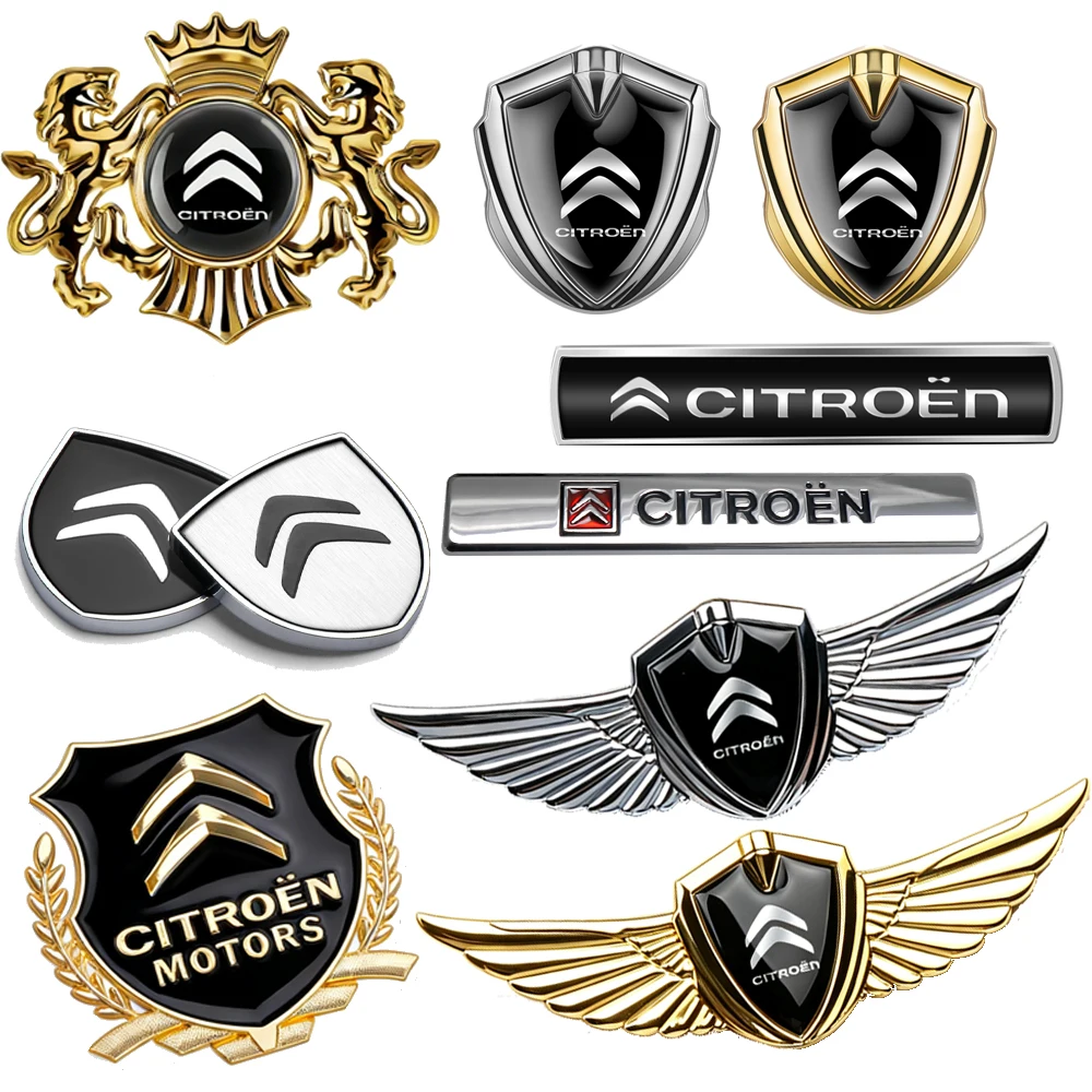 3D Metal Citroën Logo Car Sticker Body Trunk Decoration Car Accessories For Citroen C4L Picasso Berlingo C3 C5 Aircross Cactus