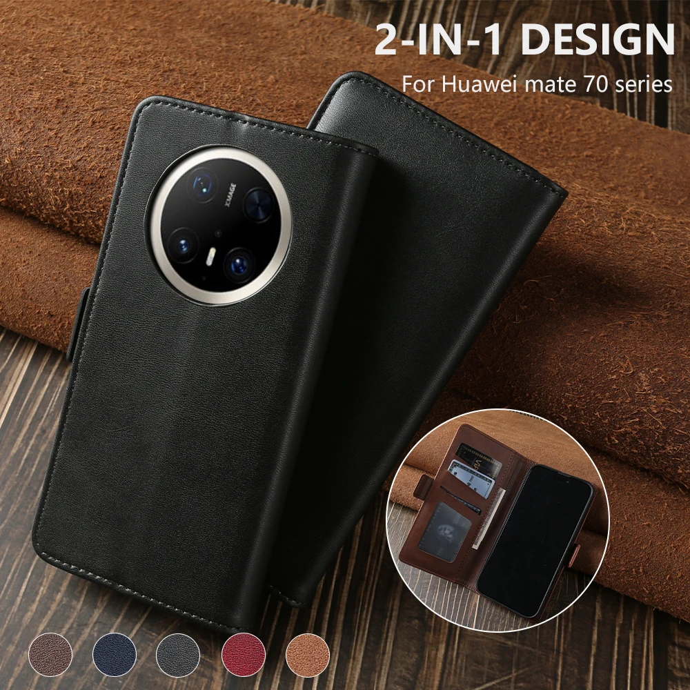 

Тонкий деловой кожаный чехол для Huawei Mate 70 60 50 40 30 Pro 70 60 ProPlus, чехол для Mate 20 10 Lite, держатель для карт, кошелек, чехол