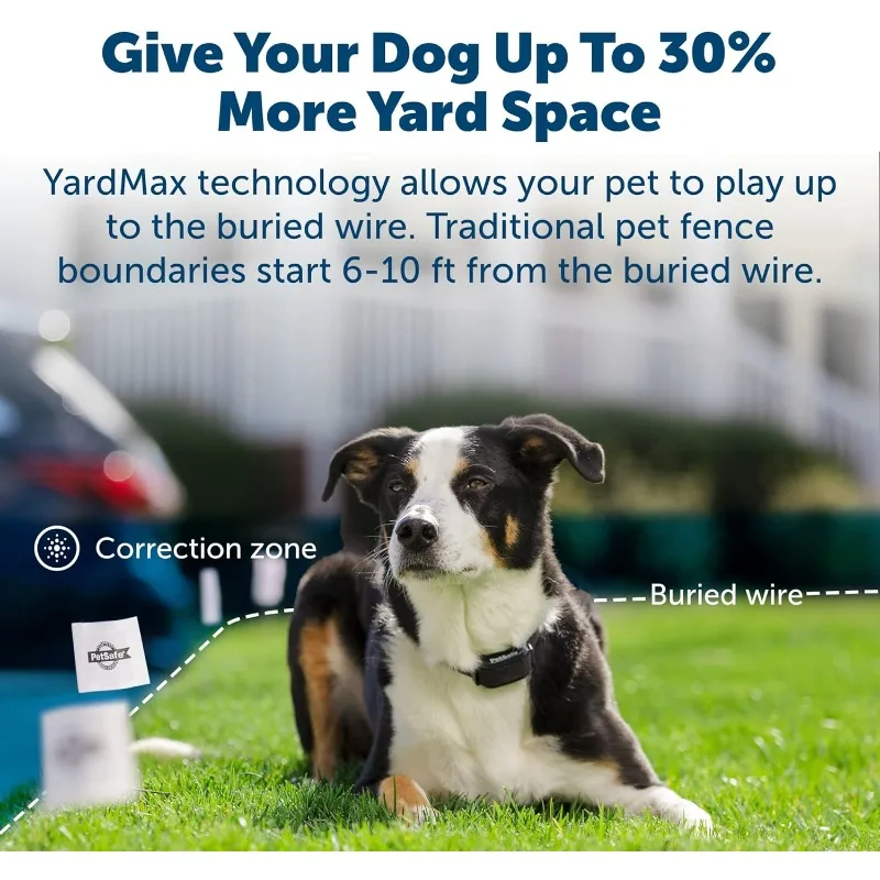 PetSafe YardMax Rechargeable In-Ground Dog Fence (500 Ft 1/3 Acre), Underground Dog Fence System, Covers Up to 10 Acres