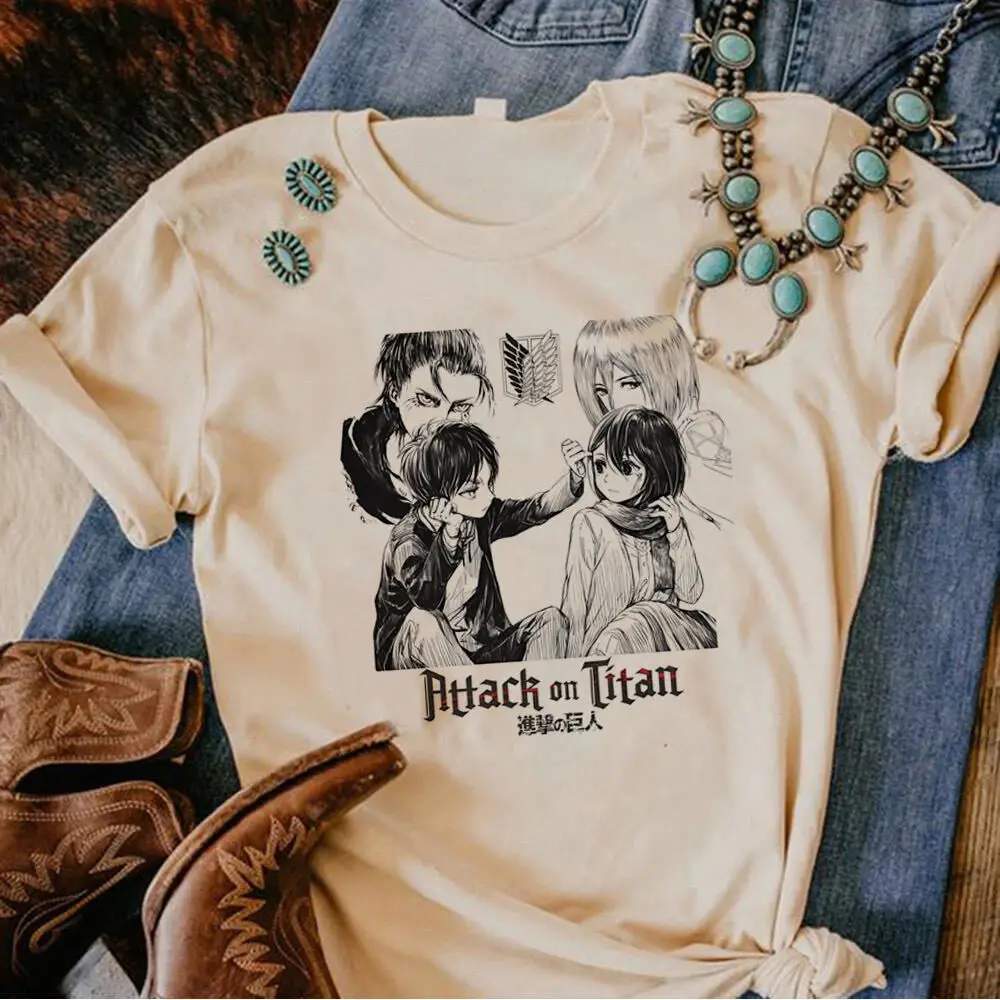 Attack on Titan t-shirt girl harajuku  Grunge anime Colorful Classic Retro top tees Psychedelic Classic women Digital