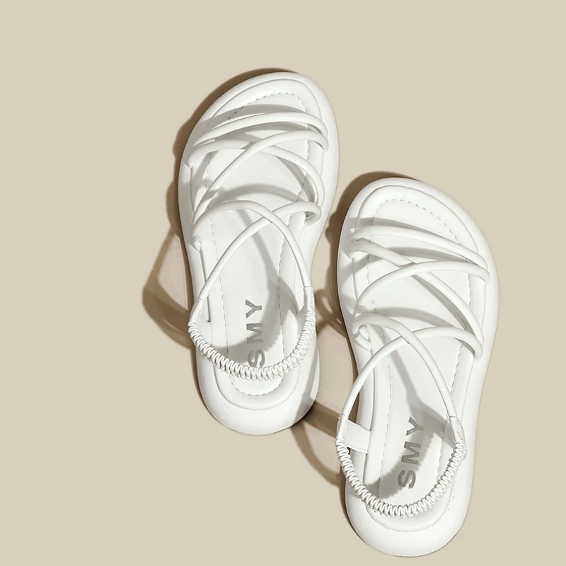Thick Sole Sandals Women 2024 New Summer Soft Sole Elevated Casual Roman Sandals Small Womens Shoes Sandalias Mujer Sandal