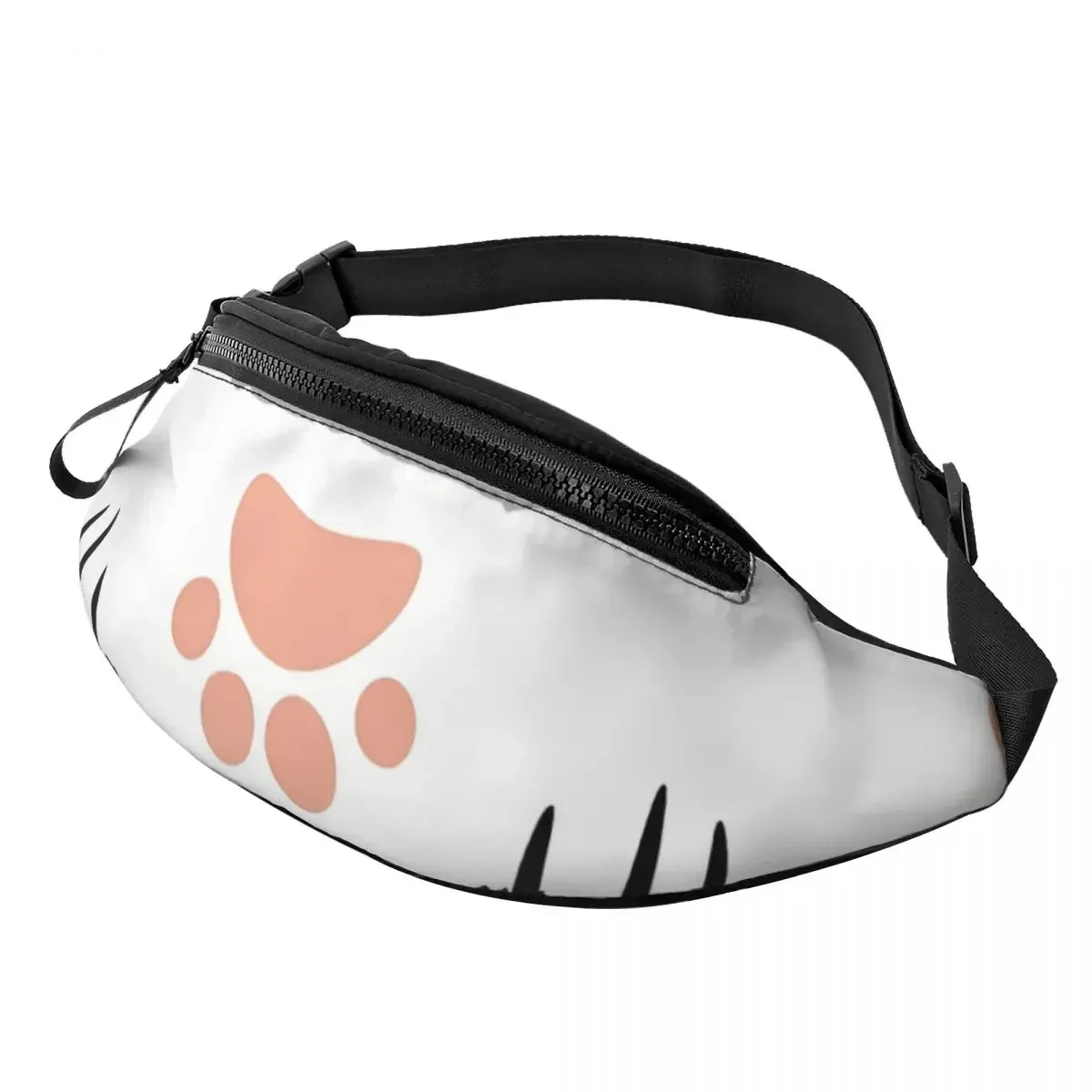 

Printed Waist Bags Cat Paw Grey Fashion Belt Bags Unisex Sport Fanny Pack Design Banana Packs