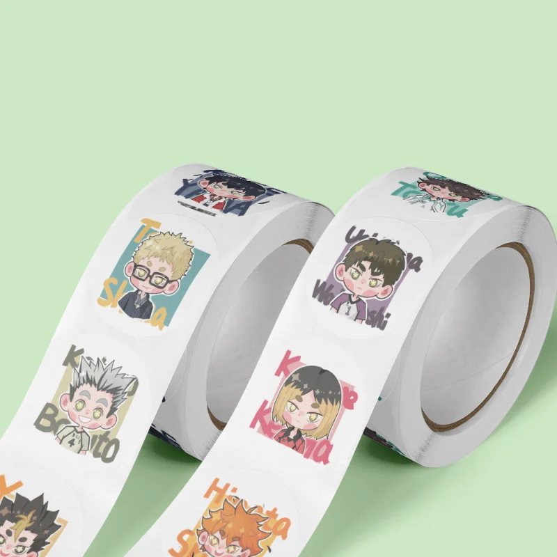 500แผ่น/ม้วนอะนิเมะ Haikyuu!! สติกเกอร์ของเล่นคลาสสิกสติ๊กเกอร์สำหรับเด็กตัวละครในโรงเรียนสติกเกอร์รางวัลครูของขวัญเครื่องเขียน