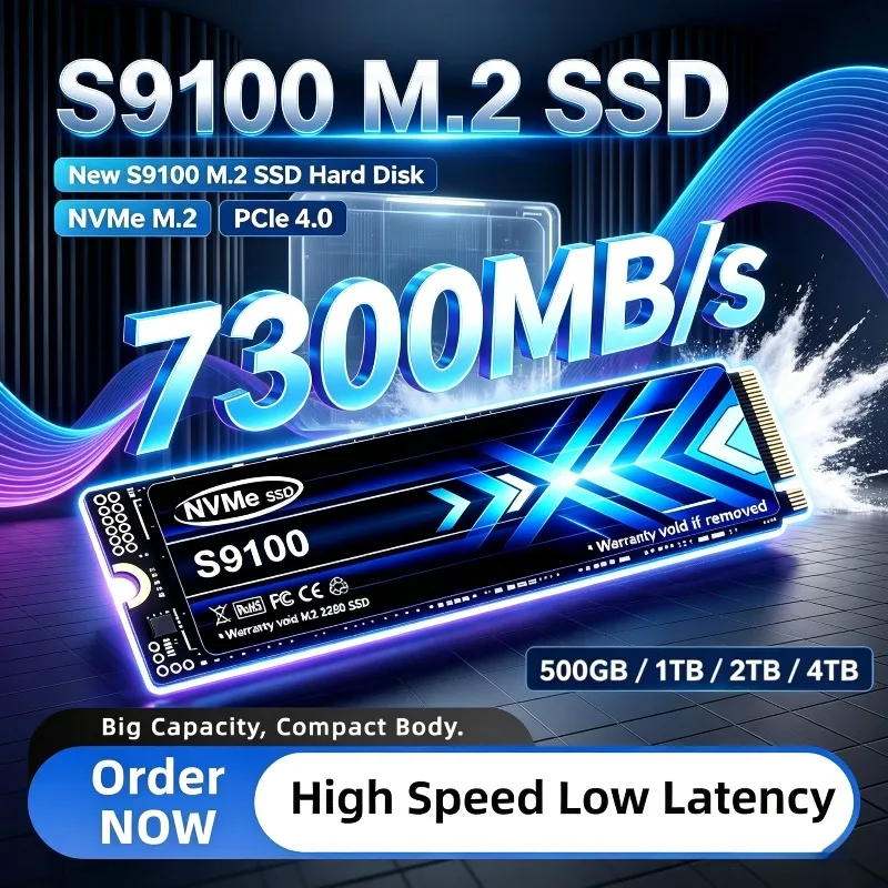 New S9100 M.2 NVMe SSD Hard Disk 500GB 4TB  up to 7300MB/s 2TB PCIe 4.0 Internal Solid State Drive For Laptop Desktop PC
