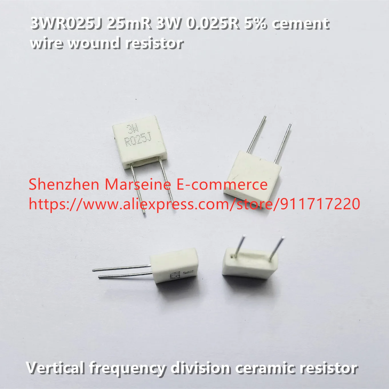 Original New 100% 3WR025J 25mR 3W 0.025R 5% cement wire wound resistor vertical frequency division ceramic resistor (Inductor)