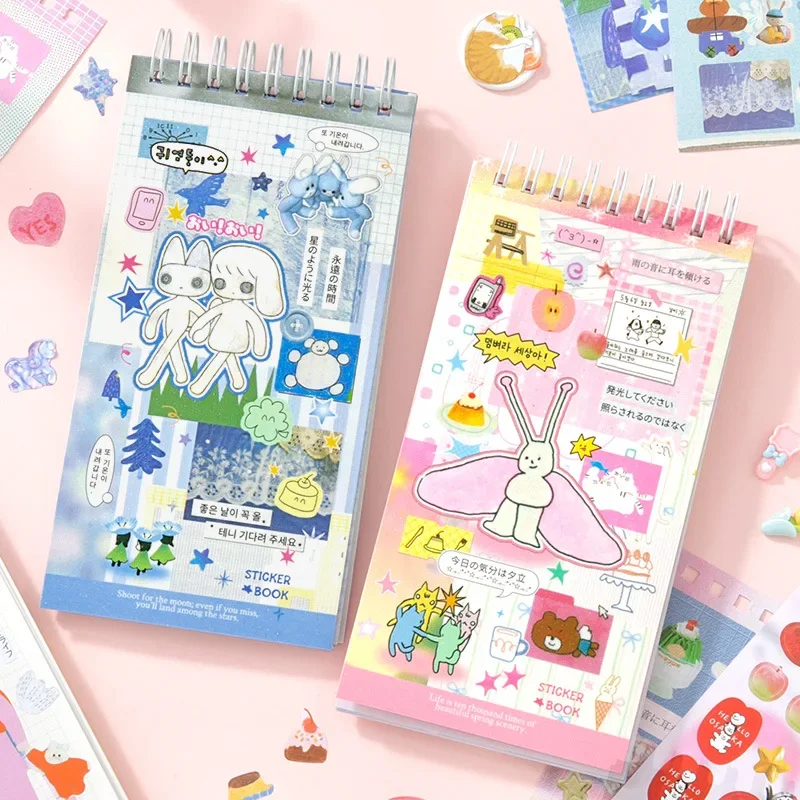 

Ins Hand Account Scrapbook Stickers Cartoon PET Sticker Book Diy Diary Decoration School Supply Creative Stationery Stickers