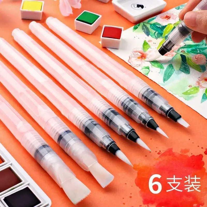 

Fountain Pen Set 6 Pieces Of Water Storage Watercolor Solid Paint Soluble Color Lead Acrylic Brush Livres Kitaplar