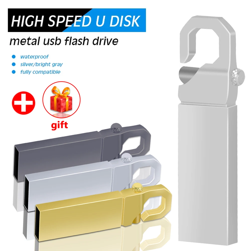 Unidad Flash USB de Metal, pendrive de 16GB, 64GB, 32GB, 8GB, almacenamiento externo de alta velocidad, regalos creativos, disco U