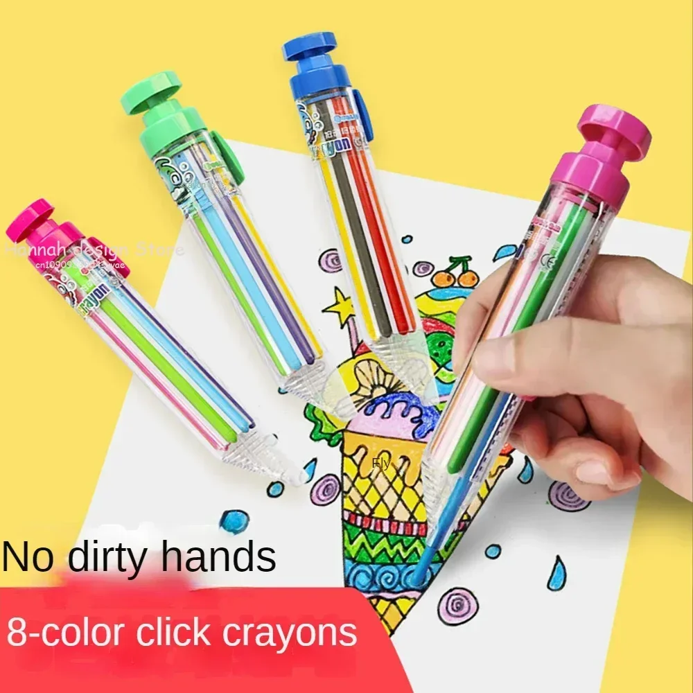 Multifunctional Push Crayon Multicolor Press Graffiti Pen Children Student Drawing Stationery Office Accessories School Supplie