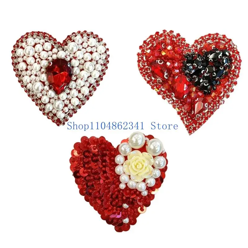 

5asd Heart Sewing Patches for Wedding Dresses Artistic for Dress Wedding Bridal Dress Decorative Applique