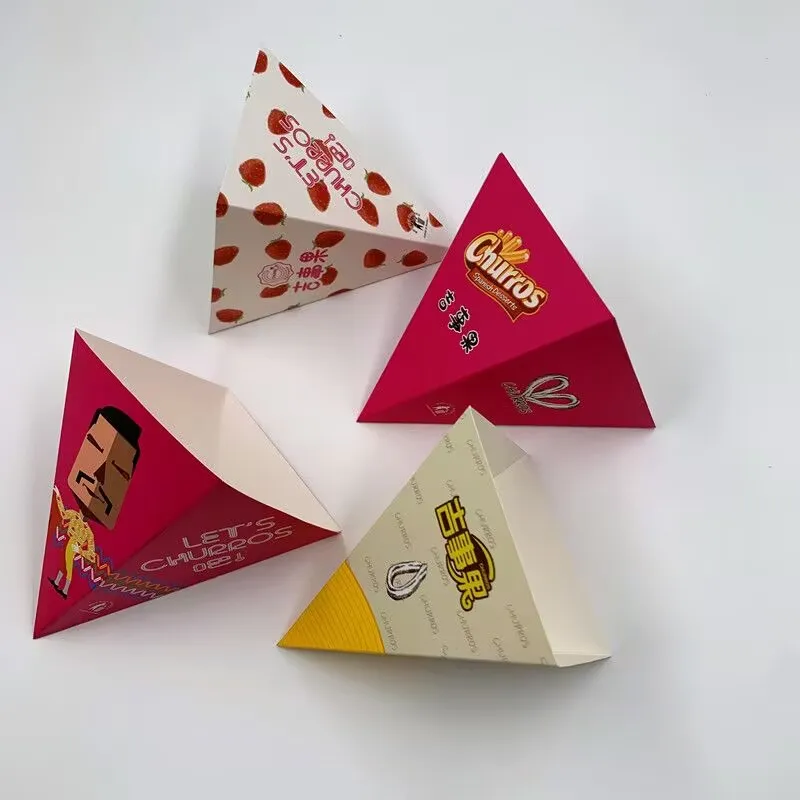 100pcs Spanish Treat Churros Takeaway Boxes Chocolate Baked French Fries Snack Baking Food Packaging Paper Box