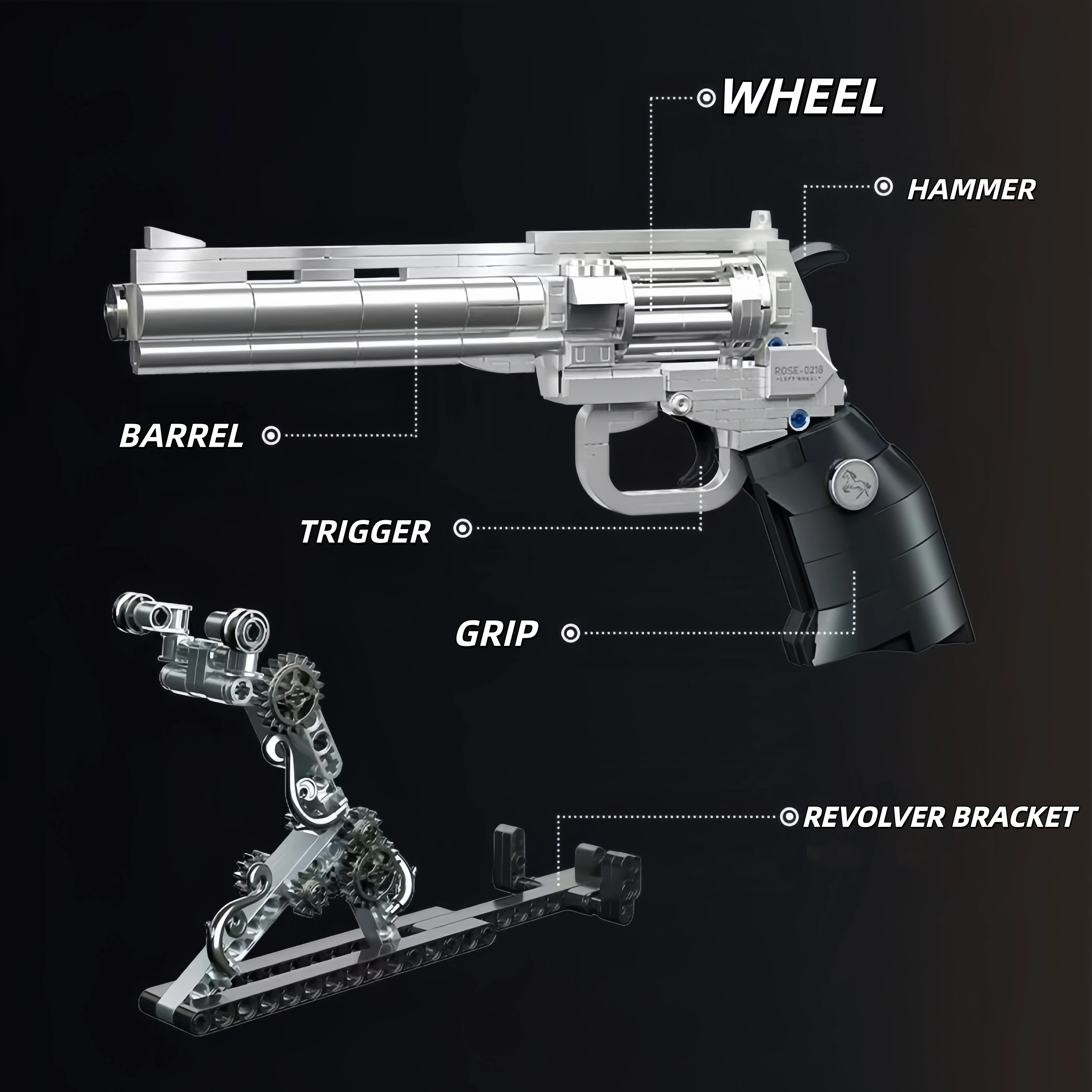 631pcs 로즈 리볼버 건 빌딩 블록 세트, DIY  - Model Kit Revolver 리뷰 및 가격