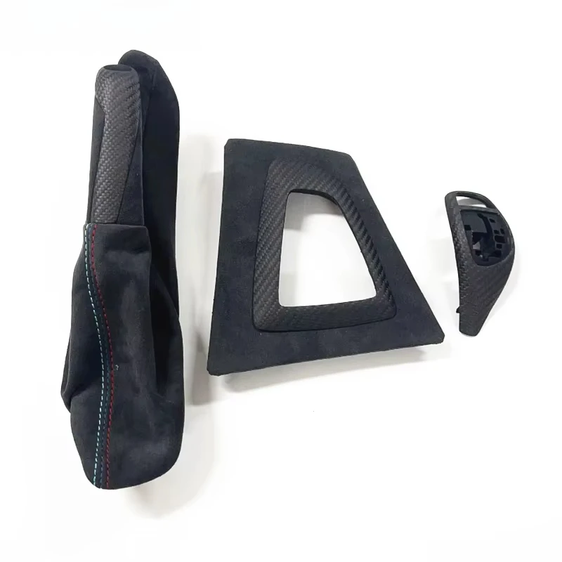 Carbon Fiber Car Console Handbrake Gear Shifter Panel Sleeve Trim Cover For BMW 3 4 Series M3 M4 F80 F82 F30 F31 F32 F33 F34