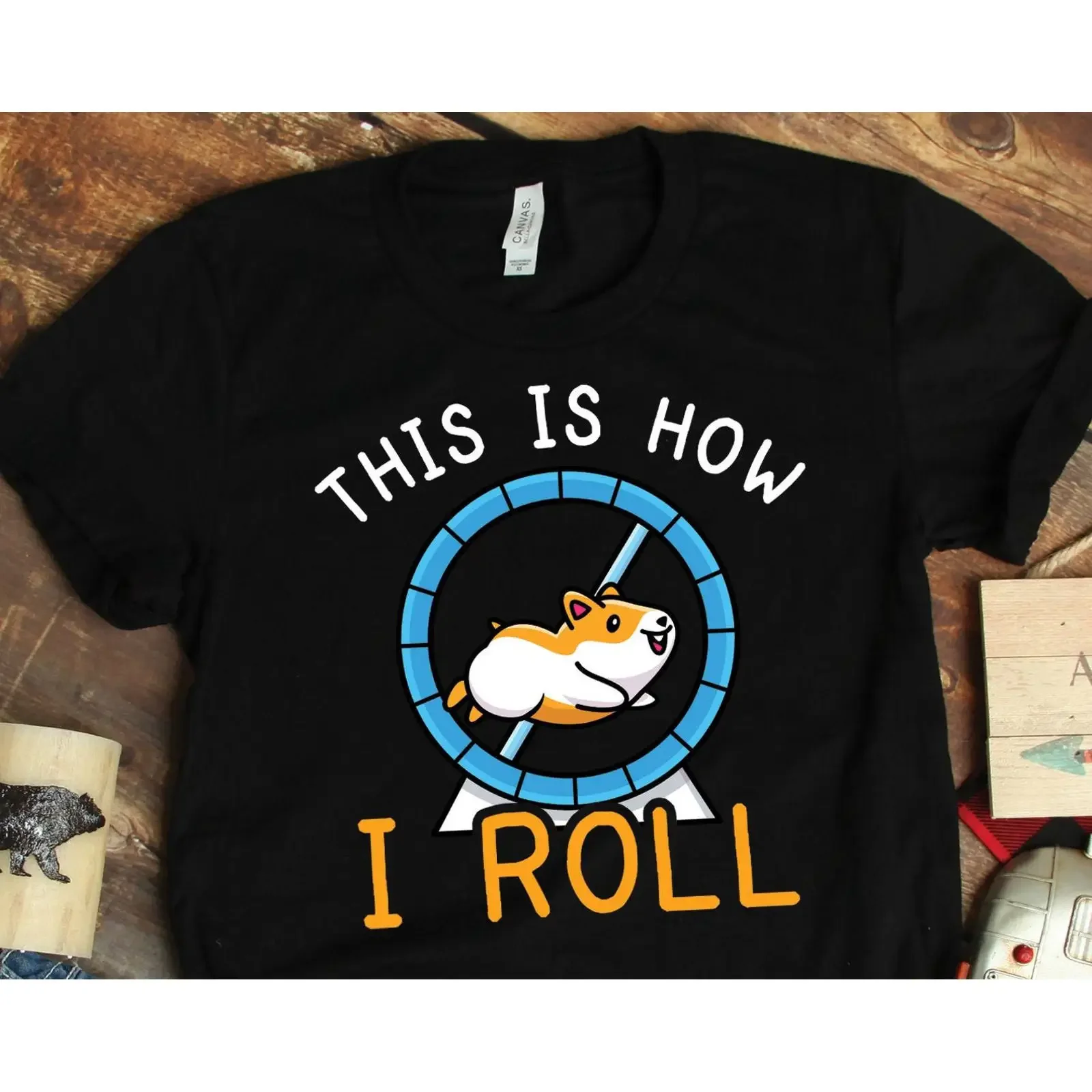 Hamster How I Roll T Shirt s Pet Hammy Animal Lover  vintage Washed Versatile Comfortable Casual Stretched Unisex