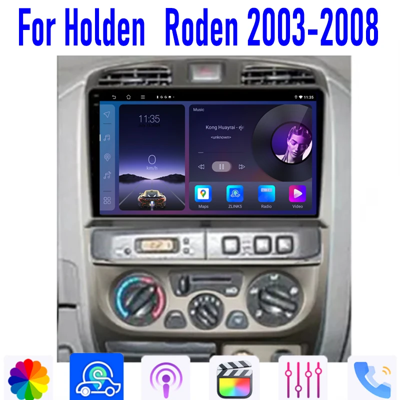 Car Stereo Radio 9'' For Holden Rodeo 2003-2008 Wireless Apple Carplay Android 13 Auto Map Steering GPS WIFI Reversing Image 64G