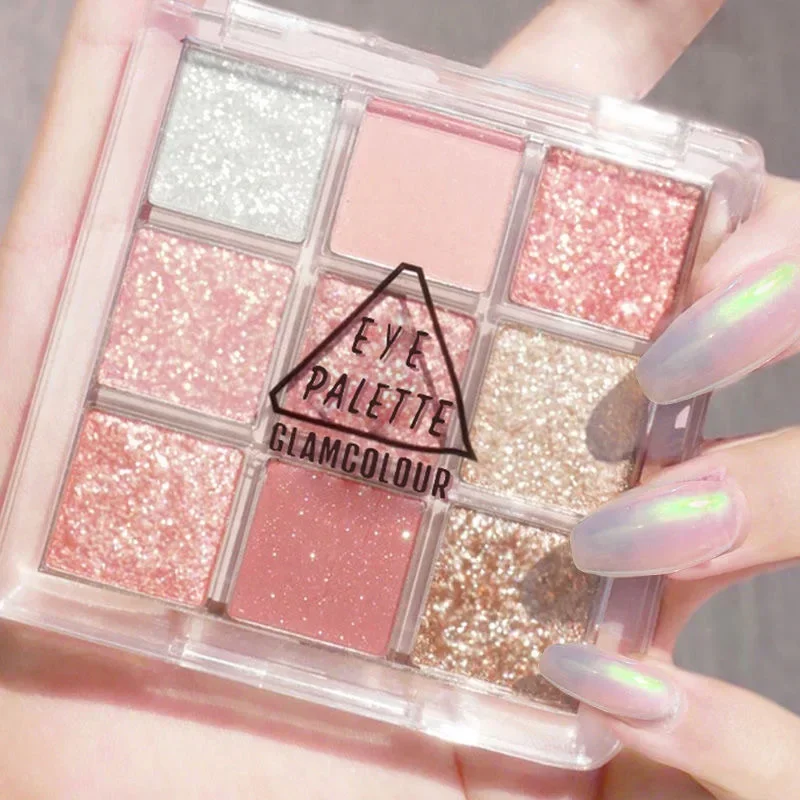 9-kolorowa matowa paleta Nude Shimmer Shine Eyeshadow Palette Matte Glitter Makeup Eyeshadow Palette Shiny Eye Shadow Makeup Eye