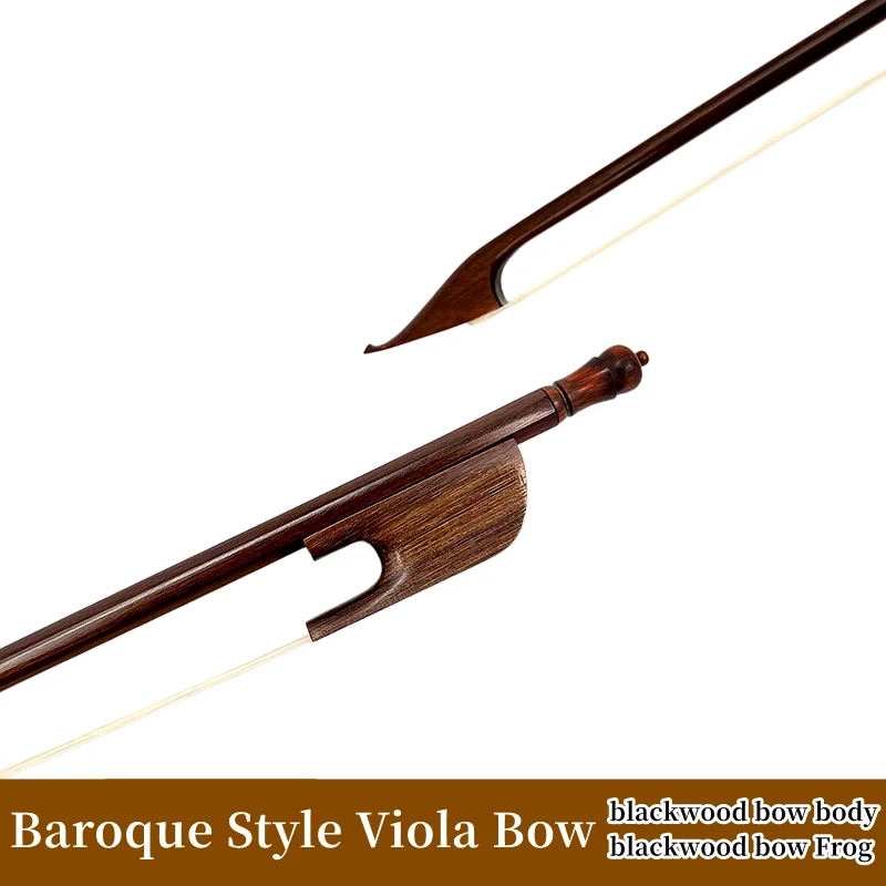 Baroque Style Professional blackwood viola bow, blackwood frog，natural Siberia white horsetail horsehair