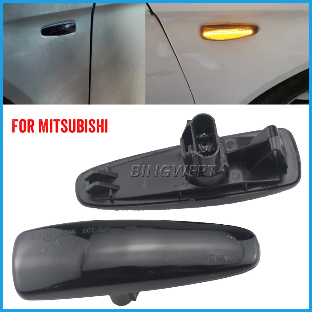 LED Dynamic Turn Signal For Mitsubishi Lancer Evolution Evo X Outlander Sport RVR ASX Mirage 2014+ Side Marker Sequential Light