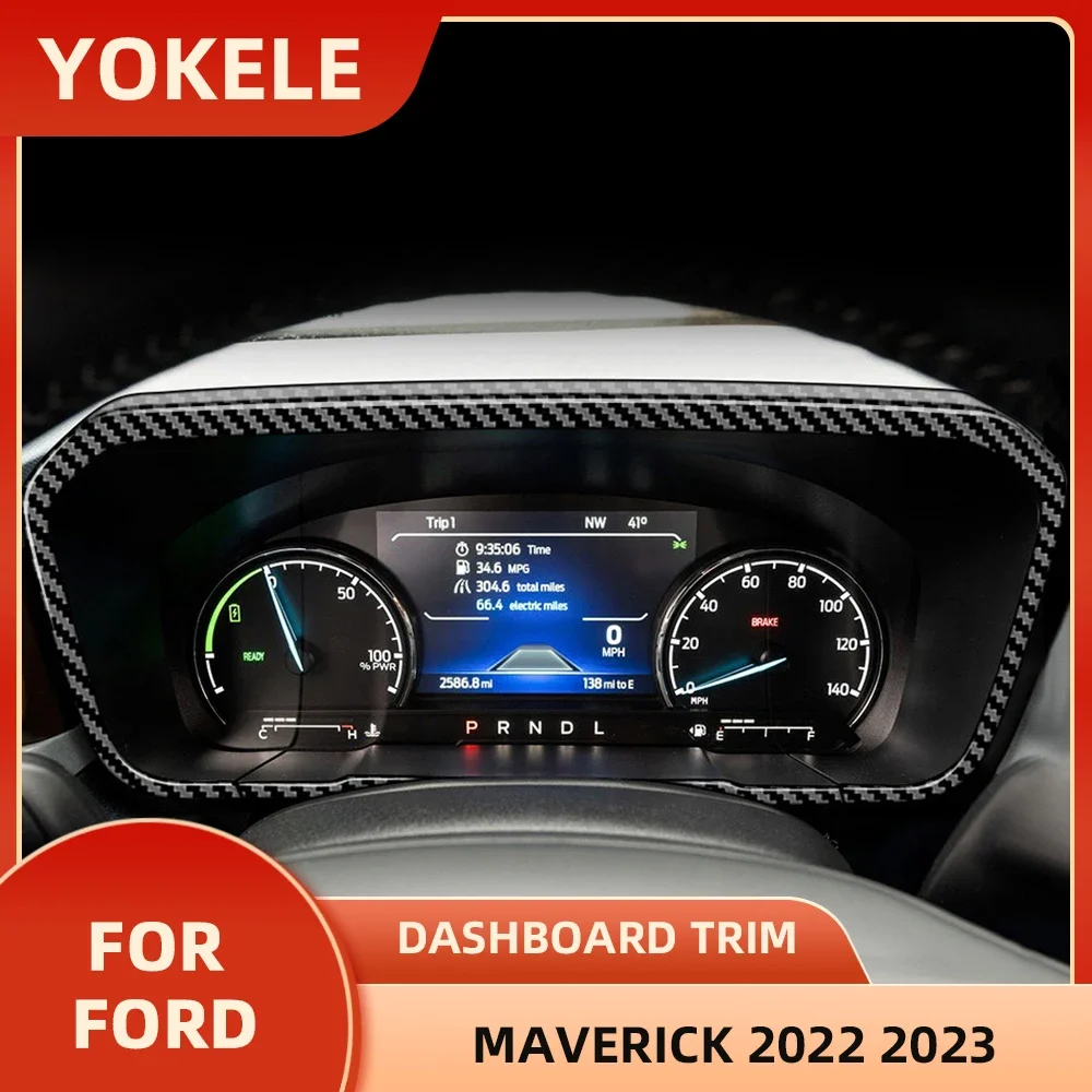 

Car Dashboard Trim Decoration for Ford Maverick 2022 2023 Instrument Frame Cover Sticker ABS Carbon Fiber Interior Accessories