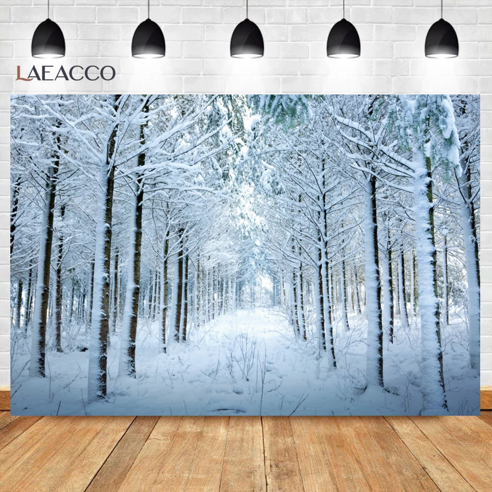 Old Tree Forest Winter Snow Park Outdoor Scenic Photography Backdrop Christmas Photographic Background Photocall Photo Studio