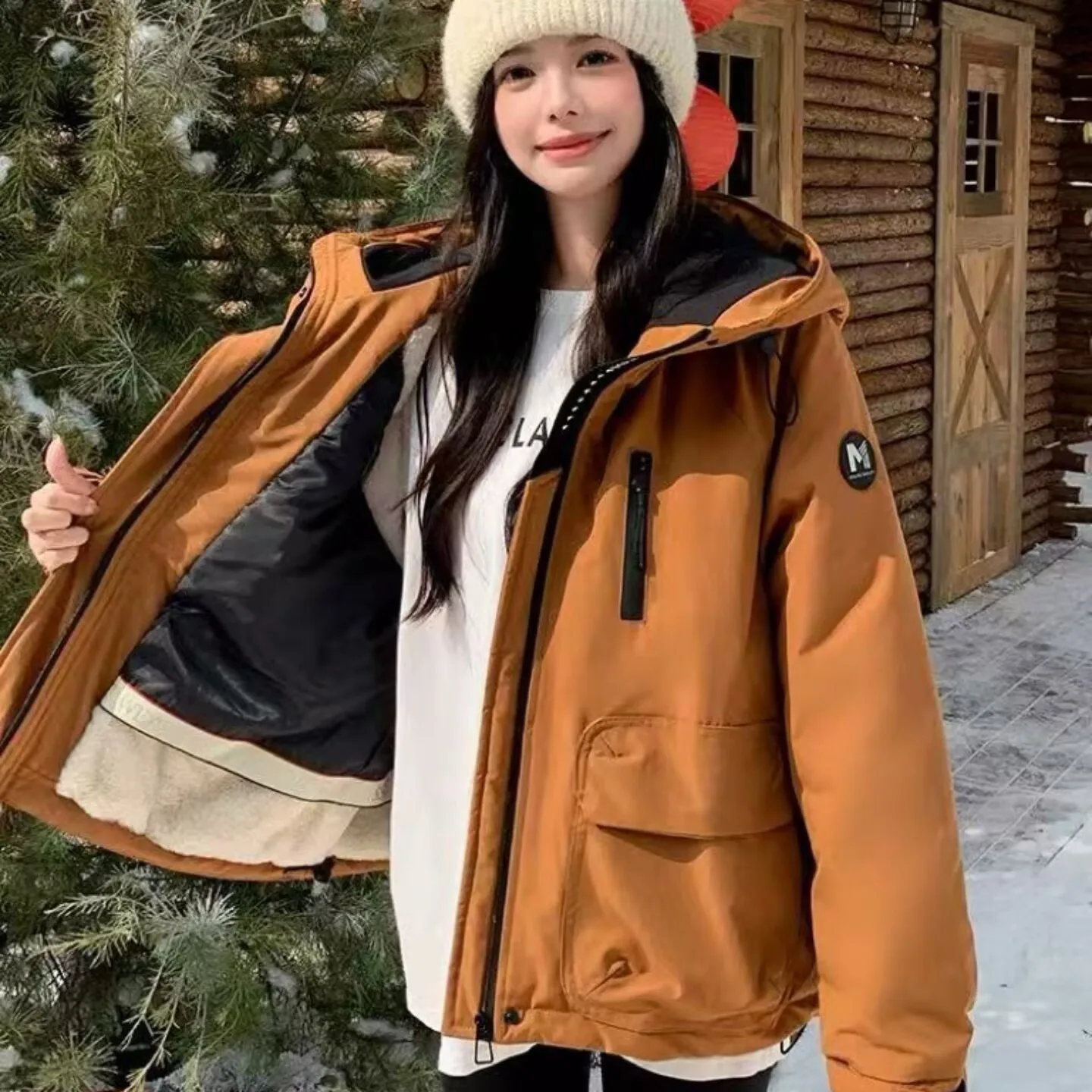 

Хлопковая куртка Parker, женская зимняя корейская версия, рабочая одежда, свободная и плотная хлопковая куртка, короткая куртка