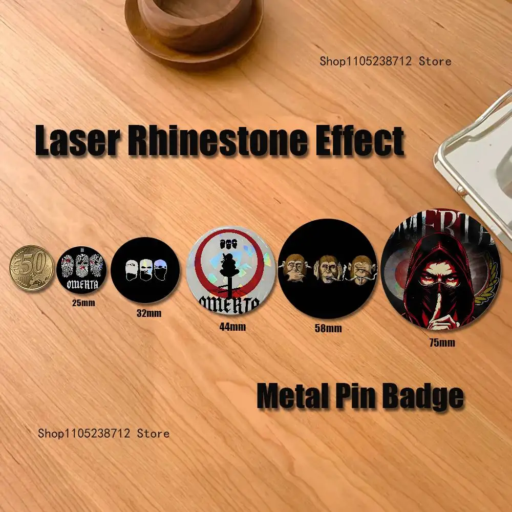 Omerta Maes 47 شارات دائرية عاكسة بالليزر وحقيبة دبابيس وديكورات الملابس والمقتنيات والهدايا للأصدقاء