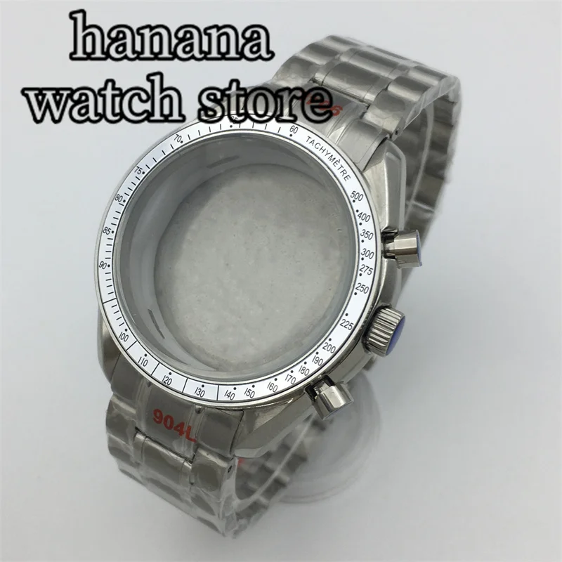 40mm VK63 Case Quartz Multi-function Chronograph Sapphire Glass Stainless Steel Bracelet For VK63 Movement Watch Accessories