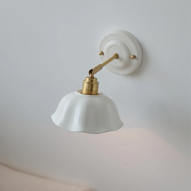 IWHD fleur céramique mur LED applique Loft cuisine salle de bain miroir lampe de chevet japonais Vintage intérieur applique murale Arandela