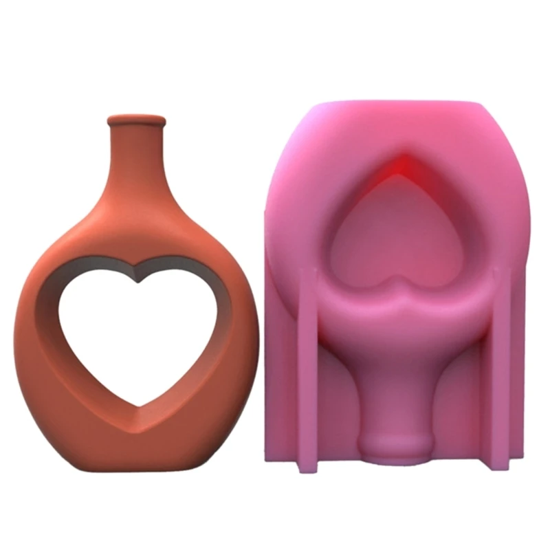 

Pen Storage Silicone Mold Heart Flower Vase Resin Mold Simple Makeup Brush Holder Vase Mold Home Decor 37JB